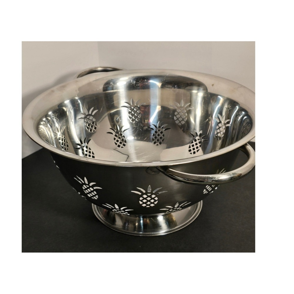 Walir Chand & Co Pineapple Stainless Steel Colander Strainer Pedestal Decorative